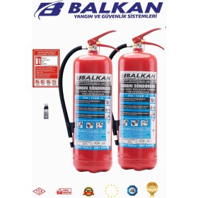 Resim BALKAN YANGIN VE GÜVENLİK SİSTEMLERİ 6 kg Ruhsata Uygun 4 Yıl Tozlu Yangın Tüpü 2 Adet (Talimat-Askı) 