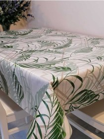 Resim Elyaflı Pvc Muşamba - Desenli Silinebilir Masa Örtüsü 02mrl204a Yeşil 