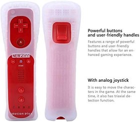 Resim Dechoga Uzaktan Kumanda, Oyun Denetleyicisi Kablosuz Uzaktan Hareket Sensörü Bağlantı Yedek Oyun Kumandası ve Konsol için, Silikon Kılıf ve Bilek Kayışlı (Kırmızı) 