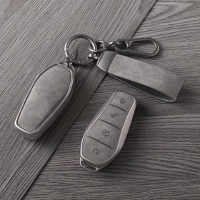Resim BYD Song Plus, Atto 3, Han EV, Tang DM, Qin Seal, Dolphin için Premium TPU Araba Anahtar Fob Kılıfı - Metal Anahtar Halkalı, Antika Bronz Kaplama, Dayanıklı & Şık Tasarım, Araç Aksesuarı, Düzgün Dikdörtgen Şekil, Dokulu Yüzeyli 