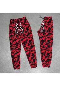 Resim Modavra Unisex Pubg Bape X Shark Eşofman Altı - Kırmızı 001 