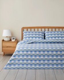 Resim English Home Cuby Kolay Ütülenir Nevresim Seti Seledon 200x220 cm Mavi 