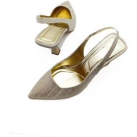 Resim Altın Renk Simli Kadeh Topuk 36- 37-38-39-40 Numara Kadın Abiye Ayakkabı Altın 