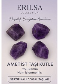 Resim Sertifikalı Ham İşlenmemiş Ametist Doğal Taş Kütle - 25 30 Mm Neg 