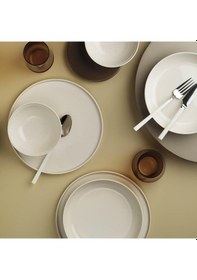 Resim Kütahya Porselen Fit-c 12 Parça 4 Kişilik Stackable Yemek Takımı - Krem 