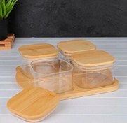 Resim Mien Cam Bambu Kapaklı 4'lü Kahvaltılık M0002 