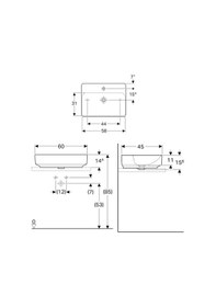 Resim Geberit Variform Çanak Lavabo Dikdörtgen 60 CM 500.780.01.2 
