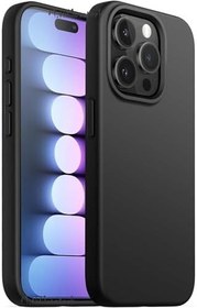 Resim m.tk moveteck iPhone 15 Pro ile Uyumlu Kılıf, Kamera Çıkıntılı, İçi Kadife Süet, Yumuşak Silikon, Siyah 
