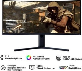 Resim Mi Curved Bhr4269Gl 34" 144Hz 4Ms (Hdmı+Display) Freesync Wqhd Led Monitör Çin Versiyon 