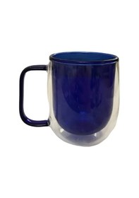 Resim Periboia Çift Cidarlı Cam Kupa Lacivert Renk Çok Renkli 