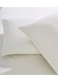 Resim Komfort Home Çizgili Pamuk Saten Yastık Kılıfı / Krem 2 Adet 