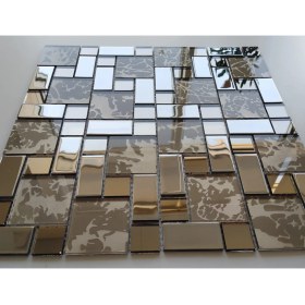 Resim MozaiKristaL Mutfak Tezgah Arası ve Iç Dekorasyon Için, Krom-Ayna Mix Kristal Mozaik. Cam Ölçüleri: Mix. File Ölçüsü: 30x30 cm. Renk: Gümüş Krom-Ayna-Desenli Ayna Mix. ( 1 Koli=11 File Karo=1 m2 Fiyatıdır.) 