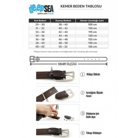 Resim Deep Sea Deepsea Siyah Hakiki Deri Kemer Kenarları Dikiş Desenli Kısaltılabilir Erkek Kemer 2602668 
