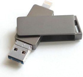 Resim XO DK06 Çok Girişli USB 3.0 Flash Bellek, Yüksek Hızlı Okuma/Yazma, OTG Micro USB ve Lightning, Metal Gövde, Darbe ve Su Dayanıklı, Anti-X-ray, Anti Manyetik, Sıcaklığa Dayanıklı, Gri (256, GB) 