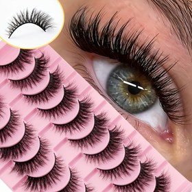 Resim En Yüksek Kaliteli 5 veya 10 Set Zarif Mink Kirpik - Tam, Çarpıcı ve Doğal Görünüm, Ekstra Kalın C Kıvır Kirpikler, 13-15mm El Yapımı 3D Kedi Gözü Kirpikleri, Dürüst ve Kalın Bir Görünüm İçin, Başlangıçlar İçin Kullanıcı Dostu, Yeni Yıl ve Noel Hediyeleri İçin Mükemmel 
