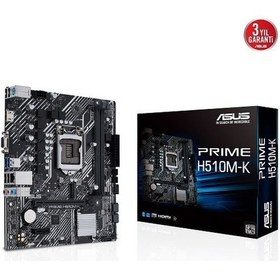 Resim ASUS PRIME H510M-K 3200Mhz(OC) DDR4 HDMI VGA mATX 1200p 