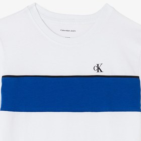 Resim Calvin Klein Panel Colorblock Çocuk Beyaz T-Shirt 