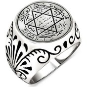 Resim 925 Ayar Gümüş Mührü Süleyman Erkek Yüzük 