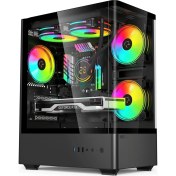 Resim Gametech Intense Siyah 500w 80p Tuş Kontrol Rgb 5x120mm Fan Kasa 