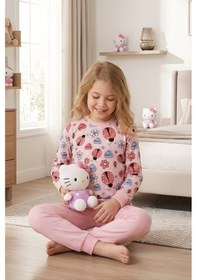 Resim Modanino Kız ÇocukPamuk Pijama Takımı 4-11 Yaş 12628 Pembe 