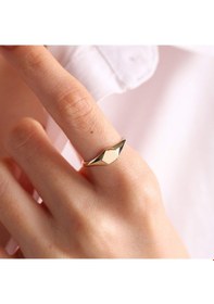 Resim 14K Altın Şövalye Yüzük (Kişiselleştir) Beşgen 0,6 Cm 552977817 