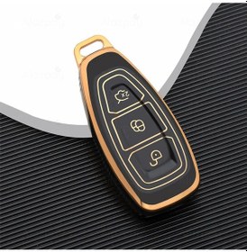 Resim Ford Focus Fiesta Mondeo Kuga C Max B Max Gold Kenar Tpu Anahtar Kılıfı Siyah 