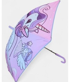 Resim Kız Çocuk Baston Şemsiye Reflektörlü Karakter Desenli Boyu 70 Cm Çapı 80 Cm 6 Telli İsim Etiketli Pembe 