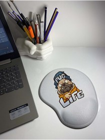 Resim Pug Life Desenli Bilek Destekli Mouse Pad 