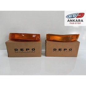Resim Depo TOYOTA COROLLA AE92 1988 - 1992 ÖN TAMPON SİNYAL LAMBASI SAĞ - SOL TAKIM (DEPO MARKA) 