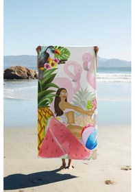 Resim Dijital Baskı Plaj Deniz Havlusu Tropical Desenli Peştamal Hvl0168 Renkli 