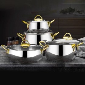 Resim First Class FC213 Delux Collection 8 Parça Gold Güveç Tencere Seti 