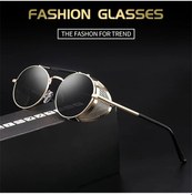 Resim Oldfriend Erkek Ve Kadın İçin Buhar Punk Yuvarlak Metal Gözlük, Gümüş Mavili Ultra Hafif Demir Çerçeve Açık Füme 