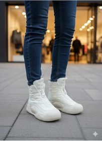 Resim Voyager Önü Fermuarlı İçi Kürklü Kadın Kar Botu B439 Bej 