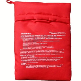 Resim Hızlı Pişirme Mikrodalga Patates Torbası - Yeniden Kullanılabilir, Dakikalar İçinde Kolay Pişirilmiş Patatesler, Mükemmel Pişirme İçin Gıda Güvenli Mutfak Aleti, Kırmızı 