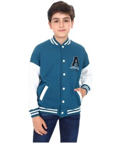 Resim Toontoy Kids Toontoy Erkek Çocuk Kolej Yaka Çıtçıt Kapama Cepli Düşük Omuz Nakış Baskılı Renk Bloklu Örme Hırka - 2 İplik Şardonlu Petrol Mavi 