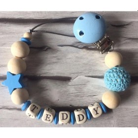 Resim Sahi Aksesuar İsimli Emzik Zinciri - Emzik Askısı - Bebek Hediyesi BEZ154 Sarı 