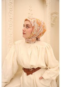 Resim Silk Home Olinda İpek Eşarp 47002-24 Eflatun, Asit, Somon, Turuncu, Küf Yeşili 