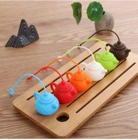 Resim Çaydanlık Tasarımlı Çay Demleme Süzgeci Ahşap - Gri 