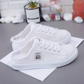 Resim Kadınlar İçin Platform Yuvarlak Burun Bağcıklı Terlikler - Nefes Alabilen Kumaş Üst, Kalın Yastıklı Kauçuk Taban, Tüm Mevsimler İçin Günlük Ayakkabı, Şık Sneaker Tasarım, Dayanıklı Kaymaz Tabanlı 