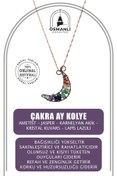 Resim OSMANLI DOĞAL TAŞ Çakra Gümüş Ay Kolye Ametist, Jasper, Karnelyan Akik, Kristal Kuvars, Lapis Lazuli 