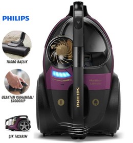 Resim Philips Marathon Ultimate Premium Toz Torbasız Süpürge, Hepa Alerjik Filtreli, Lambader Hediye 