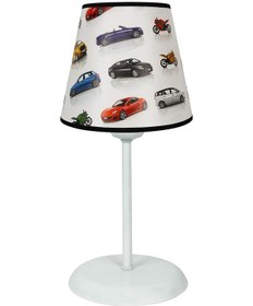 Resim Şenay Aydınlatma Çocuk Odası Konik Pvc Abajur-Beyaz Arabalar Diğer 