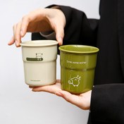 Resim İngiliz Karakterli Seramik Kupa - Silikon Kapaklı ve Pipetli, Sızdırmaz Kahve Bardağı, Ev Ofis İçin İdeal, Parti/Aile Kullanımı/Kafe için Mükemmel 