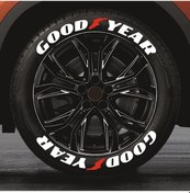 Resim 3d Lastik Yazısı Goodyear 2.5 Cm 4 Adet+ Yapıştırıcı Oto Lastik Sticker 