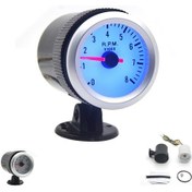 Resim Samdoo "52mm Led Devir Göstergesi - 0-8000 Rpm, Mavi Arka Işık, 1-8 Silindir Araçlar İçin" 
