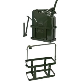 Resim Biterse 3 Lü Yakıt Ekipman Seti 20 Litre Çelik Benzin Bidonu + Kilit Mekanizmalı Sabitlenebilir Sepet + Doldurma Borusu Aparatı 