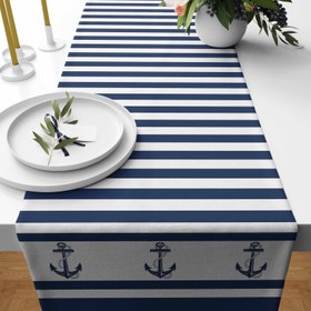 Resim Yatay Çizgili Sailor Runner Örtü - 50 cm x 175 cm 