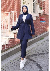 Resim Misskayle Cep Detaylı Kimono Takım Lacivert Lacivert 