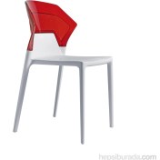 Resim Papatya Ego Sandalye Kırmızı Beyaz 