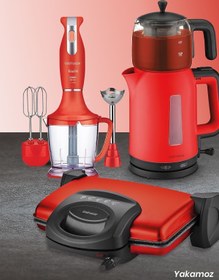 Resim GoldMaster Yakamoz Elektrikli Mutfak Çeyiz Seti 3 Lü Evlilik Paketi Kırmızı 